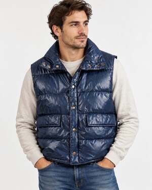 Vintage 70s JC Penney Ranchcraft Down Puffer Vest Navy Mens L